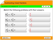 Subtracting mixed fractions